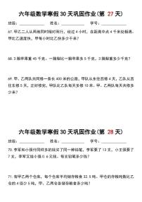 六年级数学寒假作业每日一练14