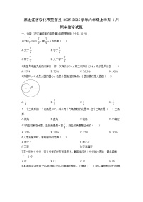 2025-2026学年黑龙江省绥化市望奎县六年级上学期1月期末数学试卷（学生版）