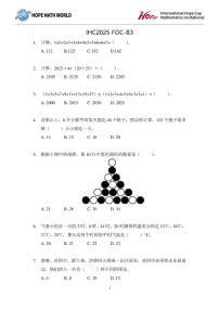 2025年11月希望杯数学竞赛IHC2025 FOC三年级B卷一试试题