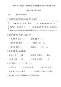 2025秋人教版二年级数学上册期末复习考点通关卷(四)（含答案）