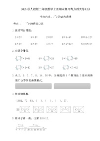 2025秋人教版二年级数学上册期末复习考点通关卷(五)(含答案)