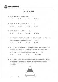 2025年希望杯夏令营竞赛五年级下学期数学W（含答案）试卷