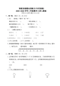 寒假易错题巩固练习(专项训练)2025-2026学年二年级数学上册人教版(含答案)