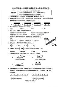 2025-2026学年浙江省温州市苍南县六年级上学期期末数学试题(含答案)