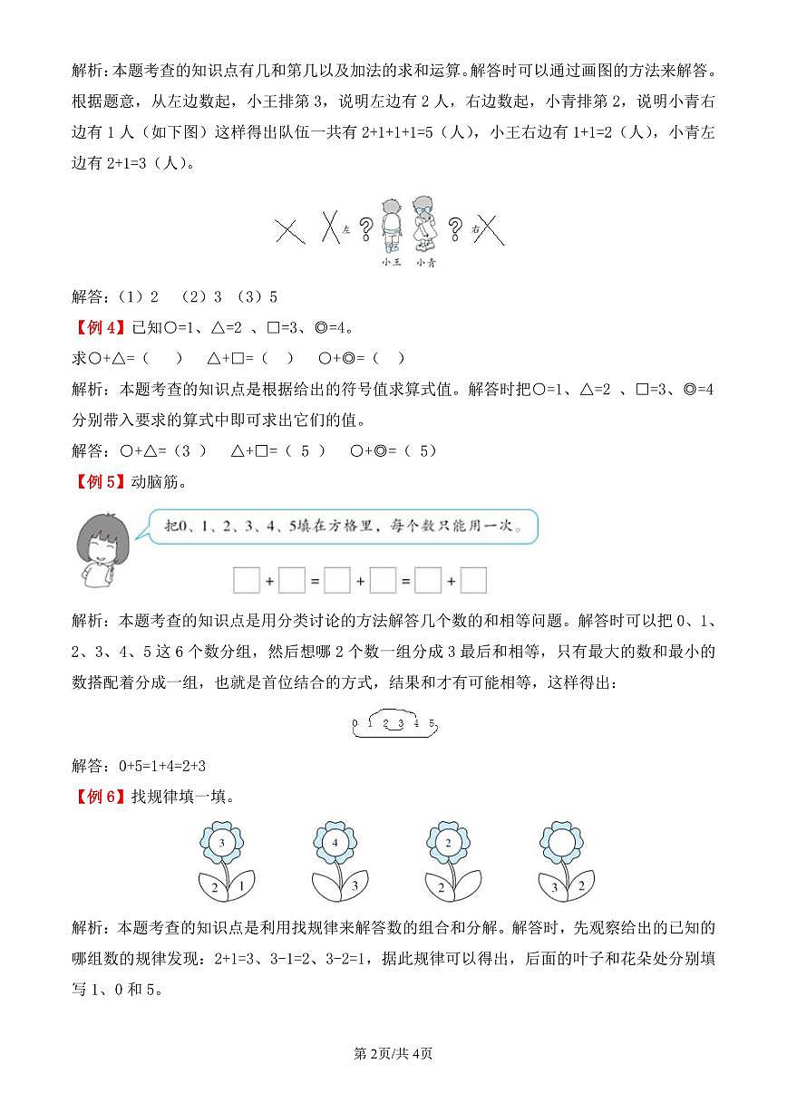 人教版(2024)数学一年级上册第一单元《5以内数的认识和加、减法》教案第2页