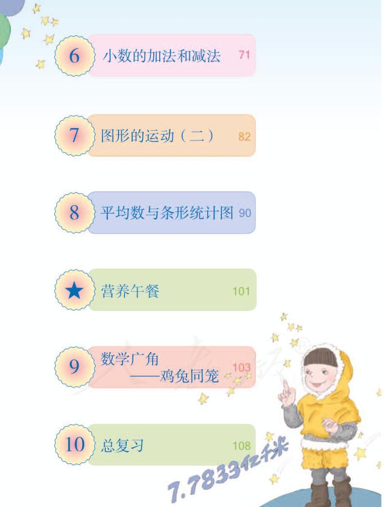 人教版数学四年级下册电子教课书(电子课本)