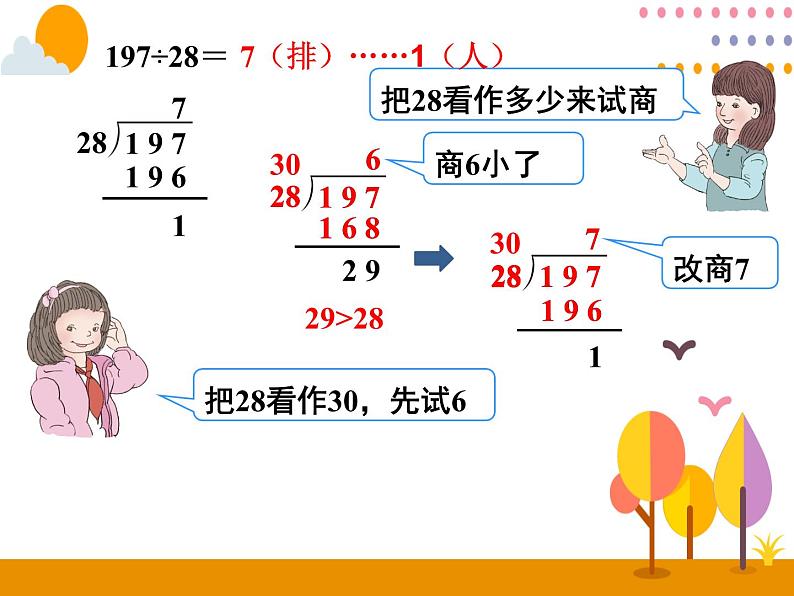 6.(2)《除数接近整十数的除法(五入法试商)》PPT课件05