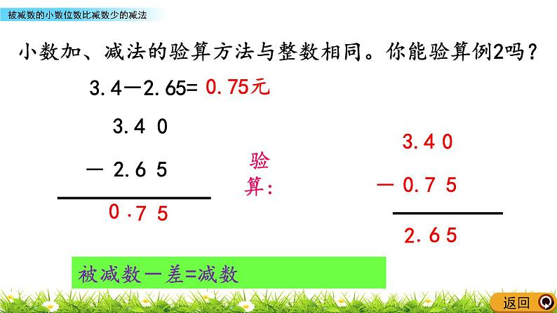 4.2 《被减数的小数位数比减数少的减法》 课件第6页