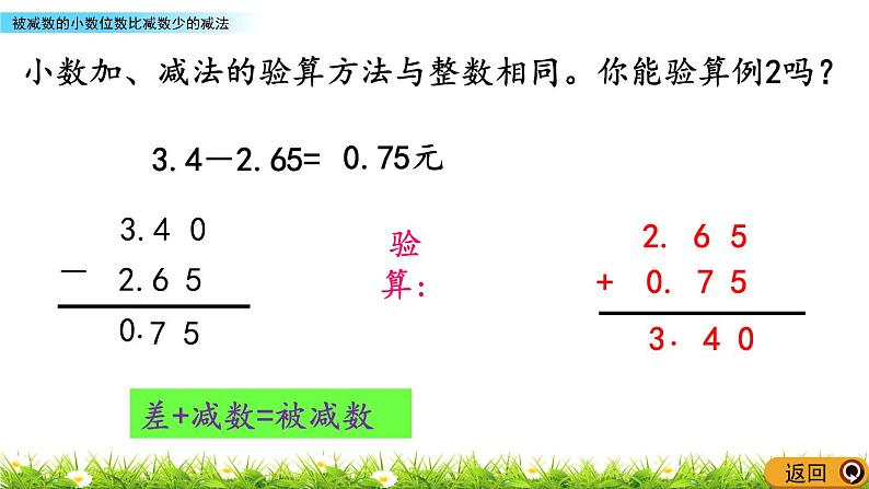 4.2 《被减数的小数位数比减数少的减法》 课件第7页