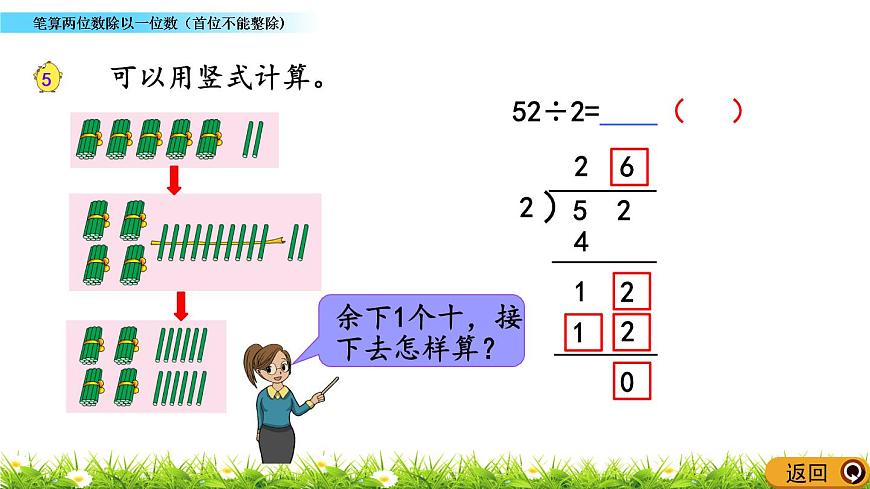 4.5 《筆算兩位數(shù)除以一位數(shù)（首位不能整除)》課件第5頁