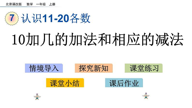 7.3 《10加几的加法和相应的减法》课件01