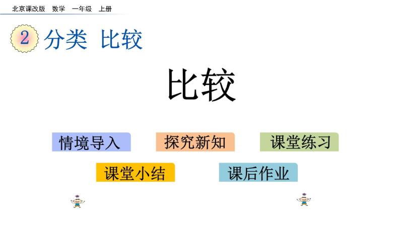 北京版数学一年级上册第二单元第2课时《 比较》课件01