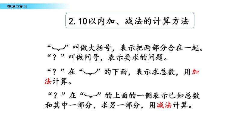 北京版数学一年级上册第五单元第11课时《整理与复习》课件07