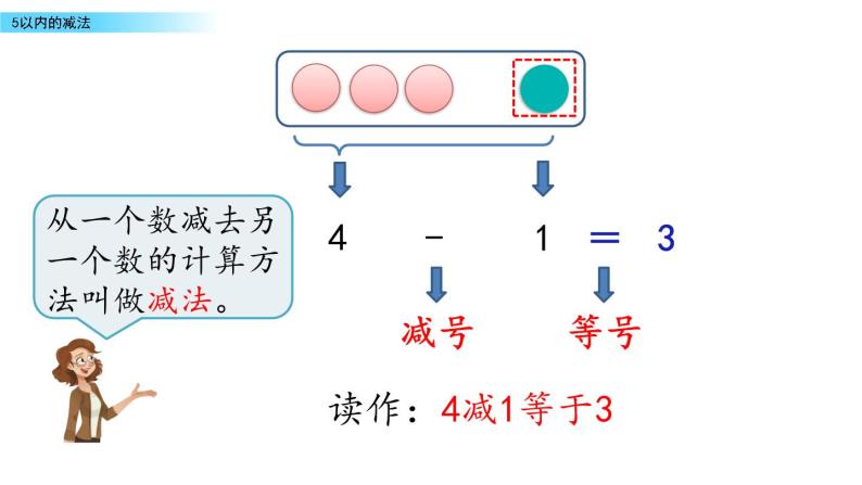 北京版数学一年级上册第五单元第4课时《5以内的减法》课件04