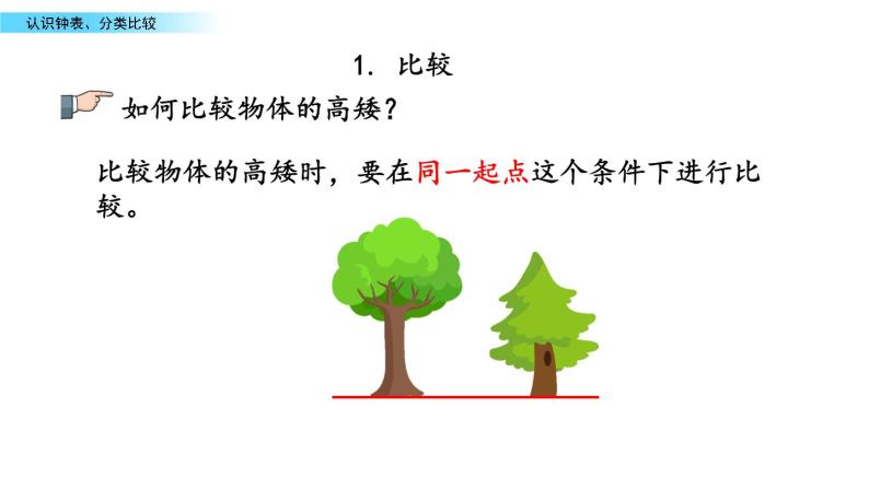 北京版数学一年级上册第十单元第3课时  《认识钟表、分类比较》课件05