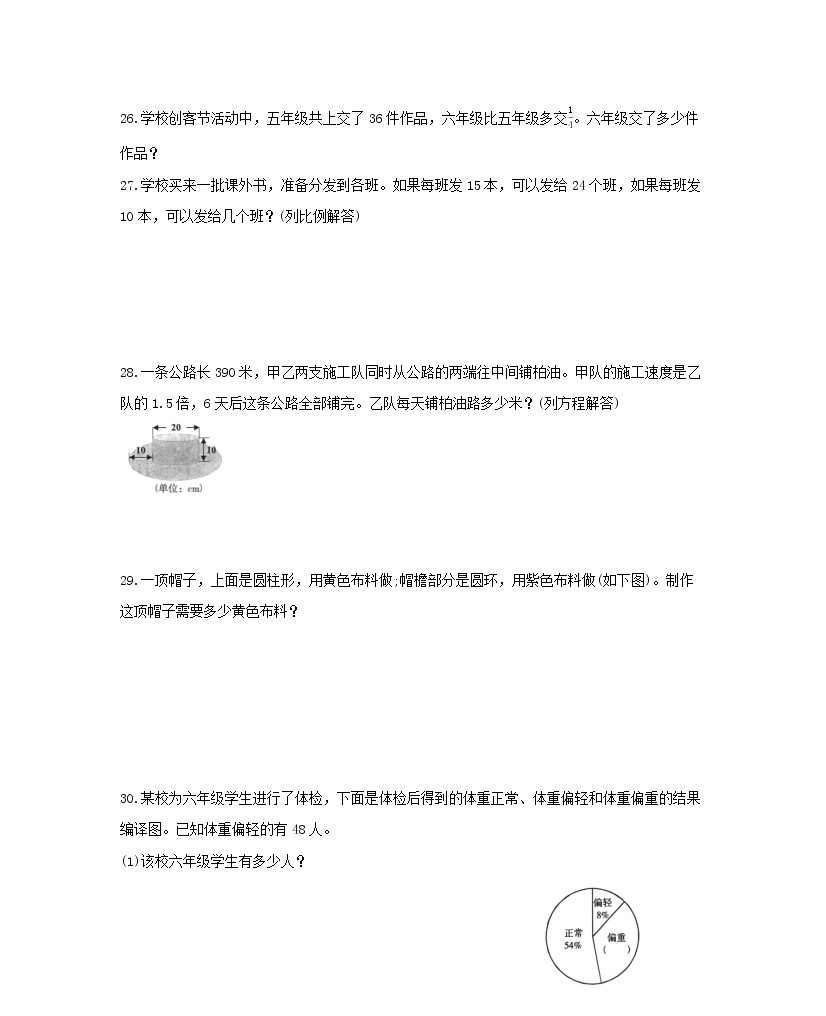 小升初数学培优测试卷(六)新人教版05