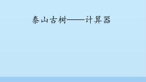 数学一 泰山古树——计算器授课课件ppt