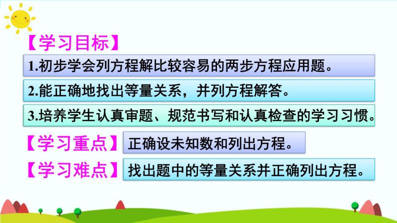 【精品课件】人教版 五年级上册数学 第5单元 简易方程  5.3实际问题与方程（一）（第1课时）02