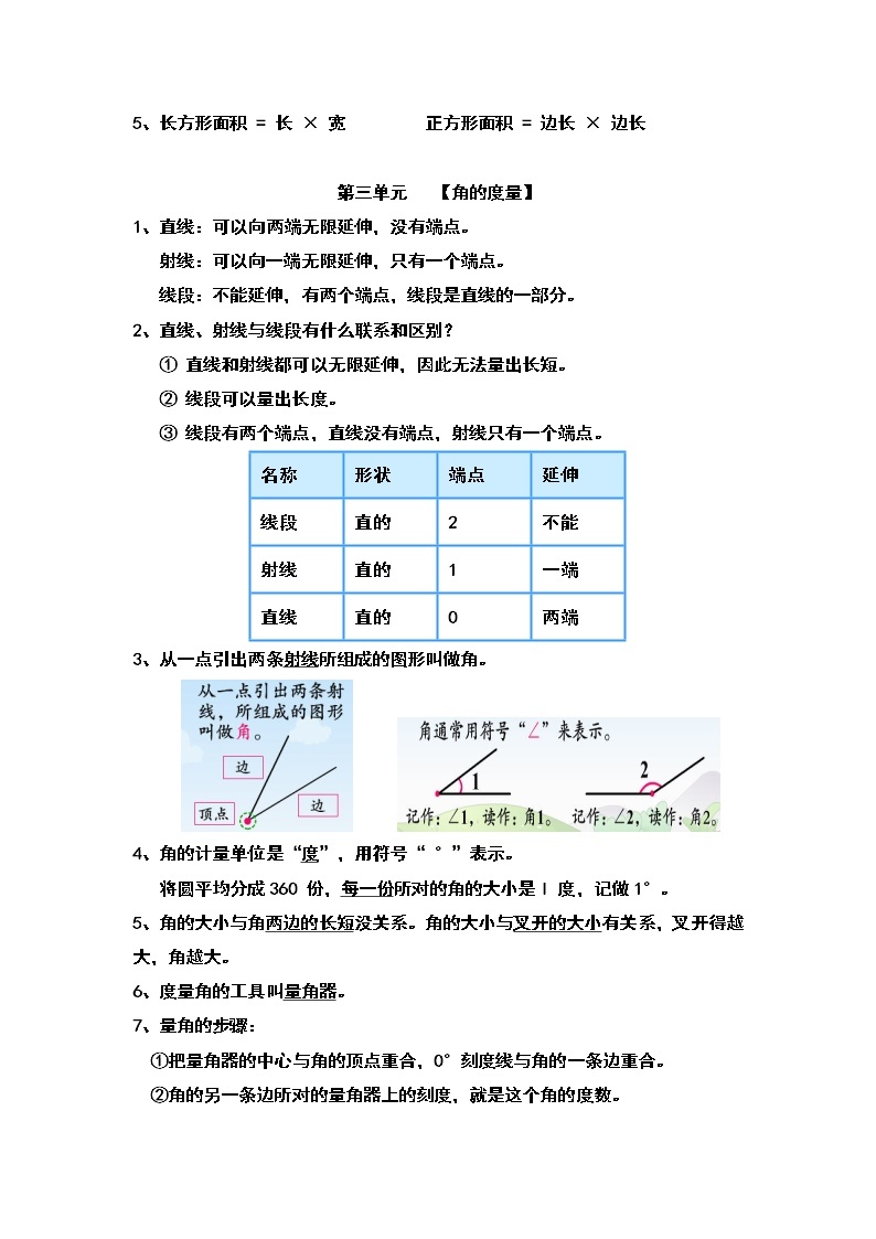 人教版小学四年级数学上册知识点汇总(1)03