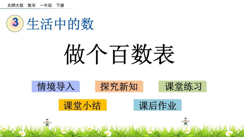 3.6《做个百数表》PPT课件 北师大版数学小学一年级下册01