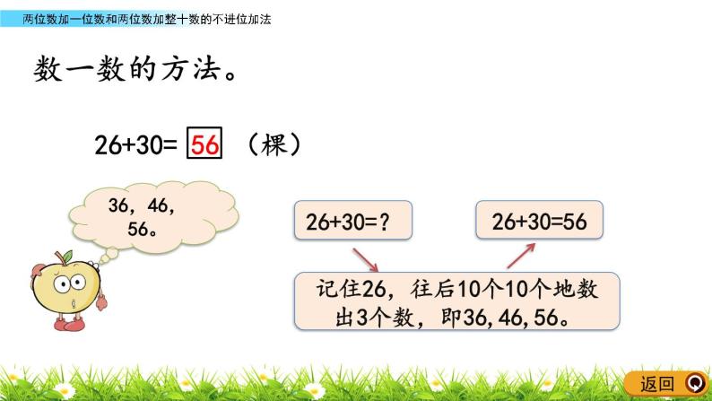 5.1《两位数加一位数和两位数加整十数的不进位加法》PPT课件 青岛版（六三制）版数学小学一年级下册08