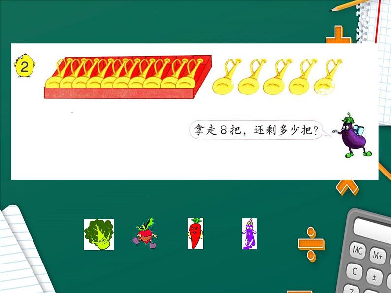 苏教版一年级下册数学第2课时 《 十几减8、7》PPT课件第5页