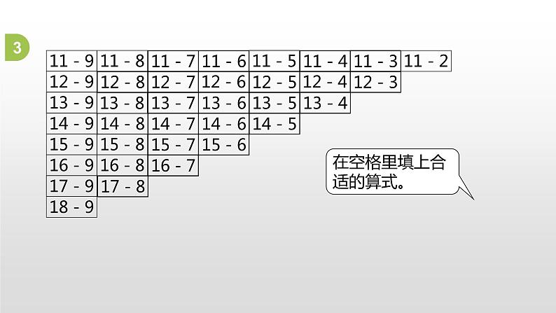 一年级下册数学课件1.20以内的退位减法4.复习苏教版(2014秋) (共27张PPT)07