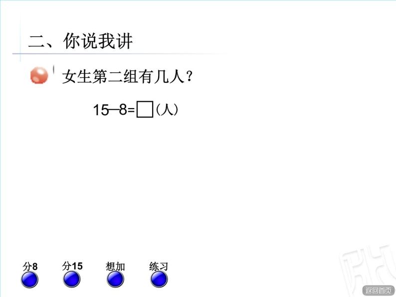 一年级下册数学课件1.20以内的退位减法3十几减8、7苏教版  (共15张PPT)03