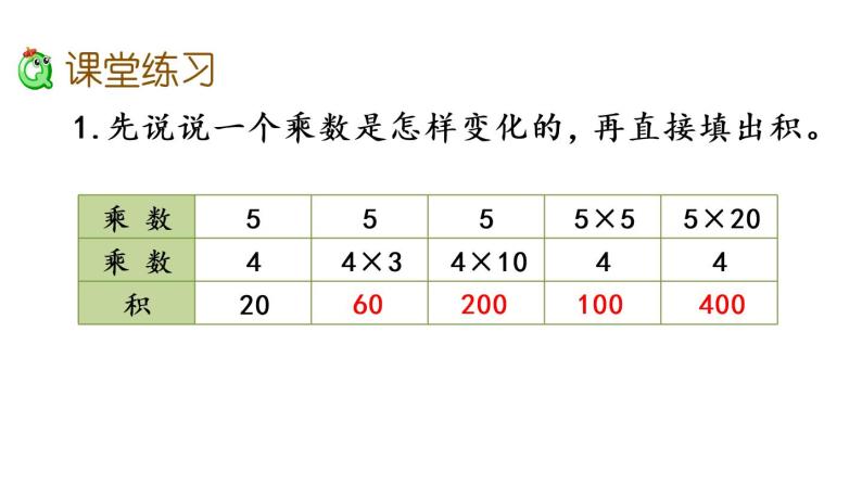 2021春苏教版数学四年级下册第三单元 三位数乘两位数（课件）3.4 积的变化规律04
