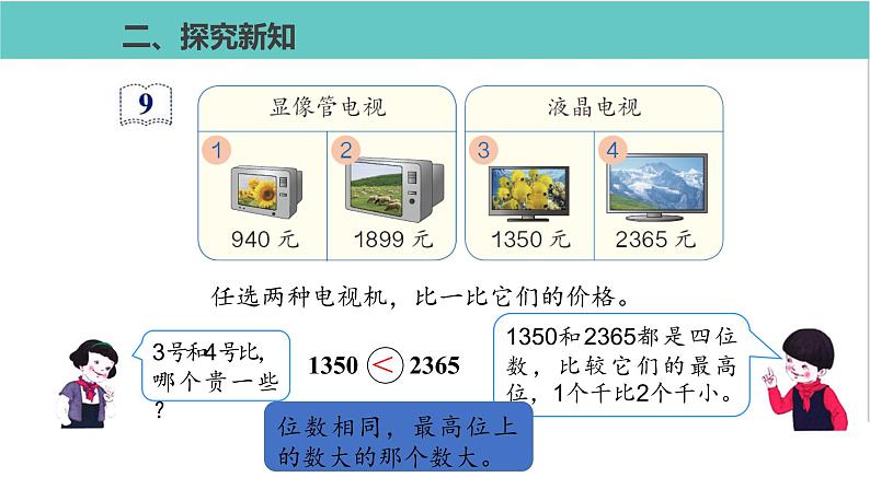 人教版二年级数学下册第7单元万以内数的认识 10000以内数的大小比较优质教学课件04