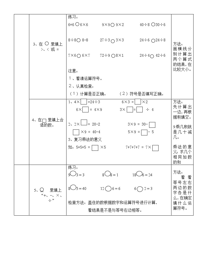 新人教版二年级下册数学总复习:知识点及练习03
