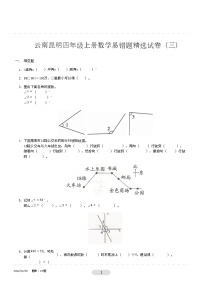 云南昆明四年级上册数学竞赛试卷（无答案）
