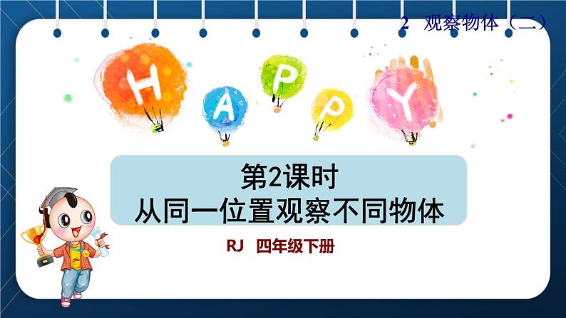 人教版四年级数学下册 第2单元 观察物体(二) 第2课时 从同一位置观察不同物体授课课件第1页