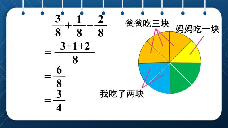 人教版五年级数学下册  第6单元 分数的加法和减法 第2课时  同分母分数连加、连减 (课件)07