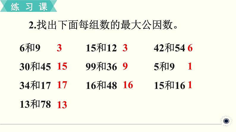 人教版数学五下 练习十五 分数的意义和性质(5) PPT课件03