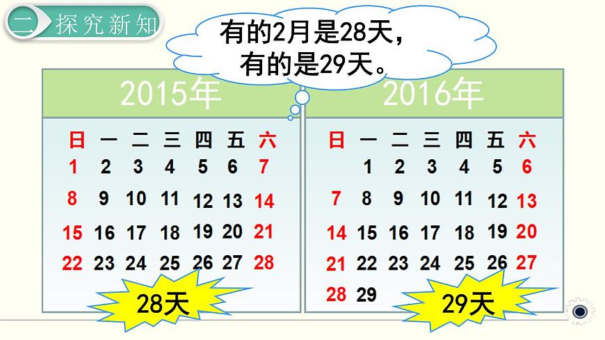 人教版數(shù)學(xué)三下 6.1.1 認識年、月、日 精品課件第7頁