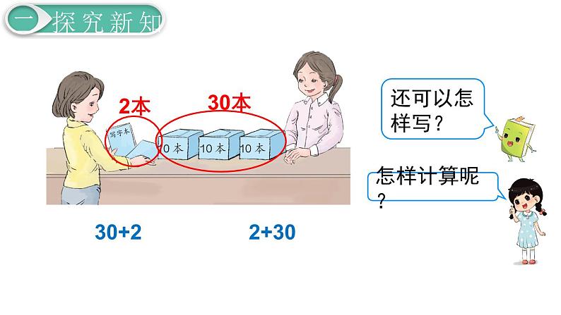 义务教育人教版一年级数学下册第4单元 100以内数的认识第9课时 整十数加一位数及相应的减法 课件06