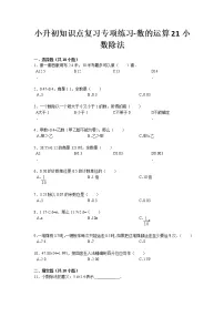 小升初知识点复习专项练习-数的运算21小数除法-通用版