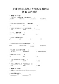 小升初知識(shí)點(diǎn)復(fù)習(xí)專項(xiàng)練習(xí)-數(shù)的運(yùn)算06表內(nèi)乘法-通用版