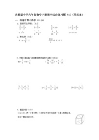 苏教版小学六年级数学下册期中综合练习题（5）（无答案）