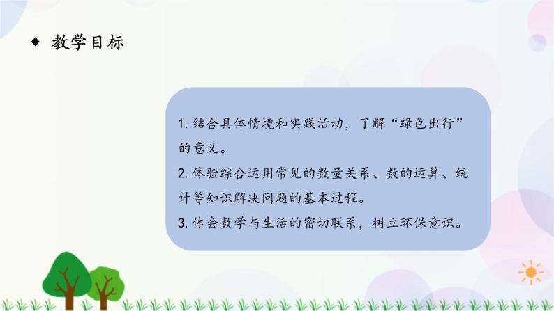 人教版六下数学 第六单元24.综合与实践——绿色出行  教案PPT02