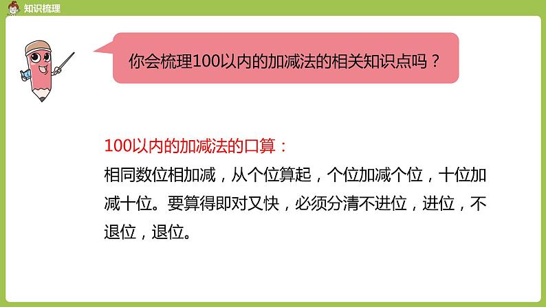 数学人教一(下)总复习 第 1 课时 100以内的加法和减法 课件05