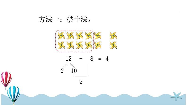 人教版数学一年级下册:2.2《十几减8》PPT课件第7页