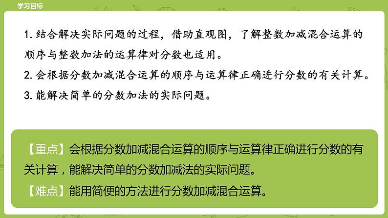北师大版五年级数学下册 第1单元分数加减法 星期日的安排课时3(PPT课件)第2页