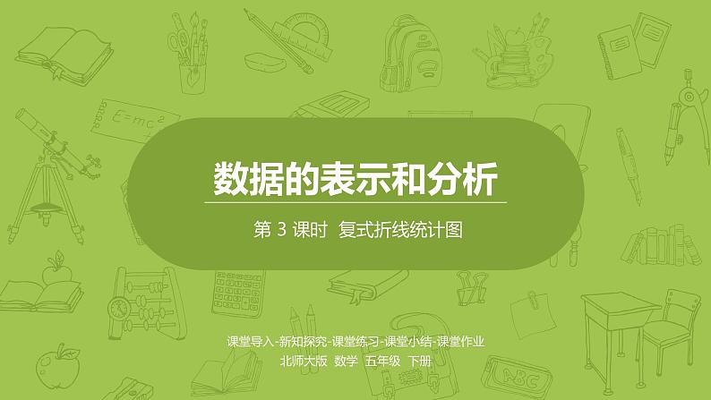 北师大版五年级数学下册 第8单元 数据的表示和分析 复式折线统计图课时3(PPT课件)01