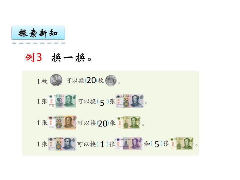 5.1 认识人民币（1）    ppt课件  西师大版小学数学一年级下册07