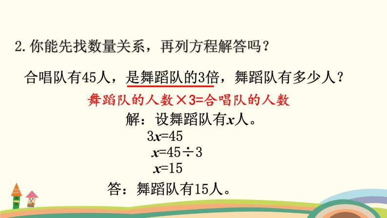 苏教版数学五年级下册 1.5《 列列两步计算方程解决实际问题》PPT课件04