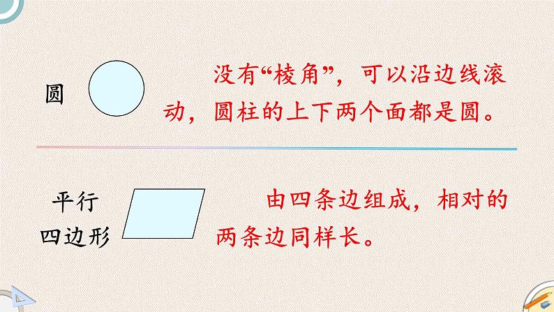 北师版数学一年级下册 4《认识图形复习》PPT课件07
