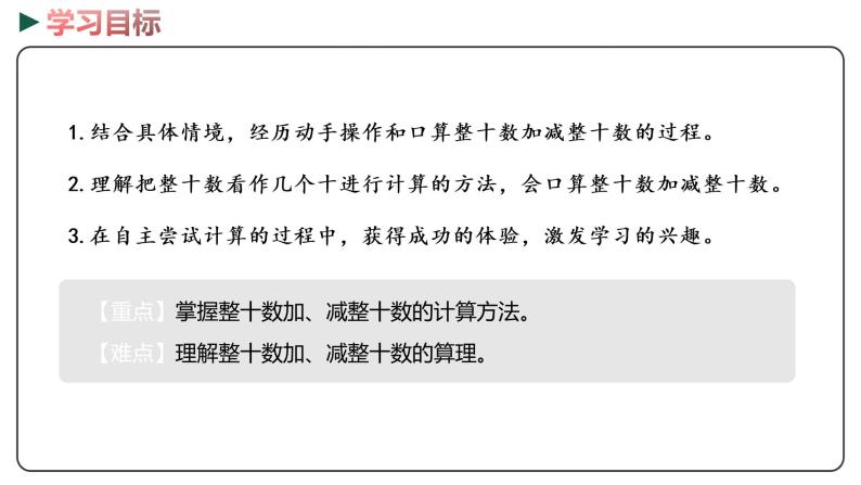 冀教版数学一年级下册 5.2《 整十数加、减整十数》PPT课件02