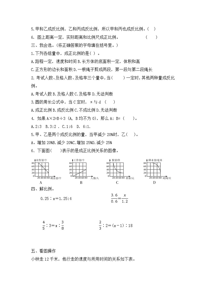 蘇教版六年級(jí)數(shù)學(xué)下冊(cè)第六單元《正比例、反比例》第2頁(yè)